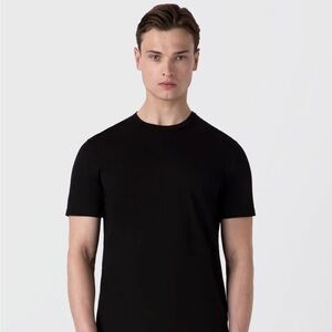 Sunspel Black Short Sleeve Tee
